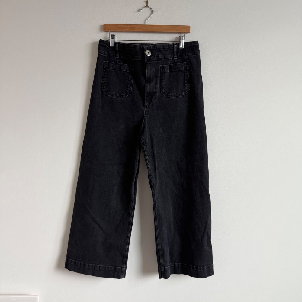 Anthropologie Pilcro Colette Croppd Denim Pants in Black Size 32 - Picture 2 of 8